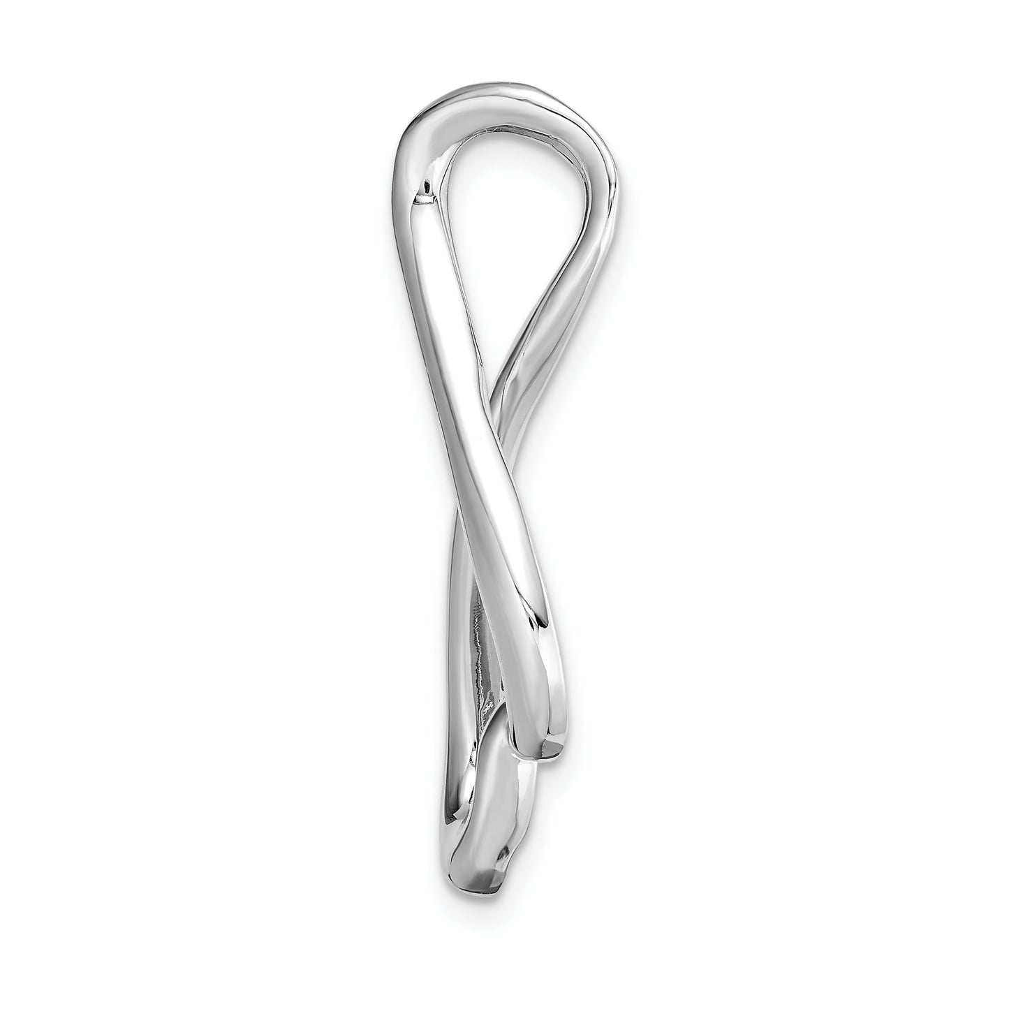 14k White Gold Fancy Peg-Set Diamond Slide Mounting Fits up to 6mm Regular/Fancy/Reversible Omega