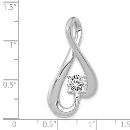 14k White Gold Fancy Peg-Set Diamond Slide Mounting Fits up to 6mm Regular/Fancy/Reversible Omega