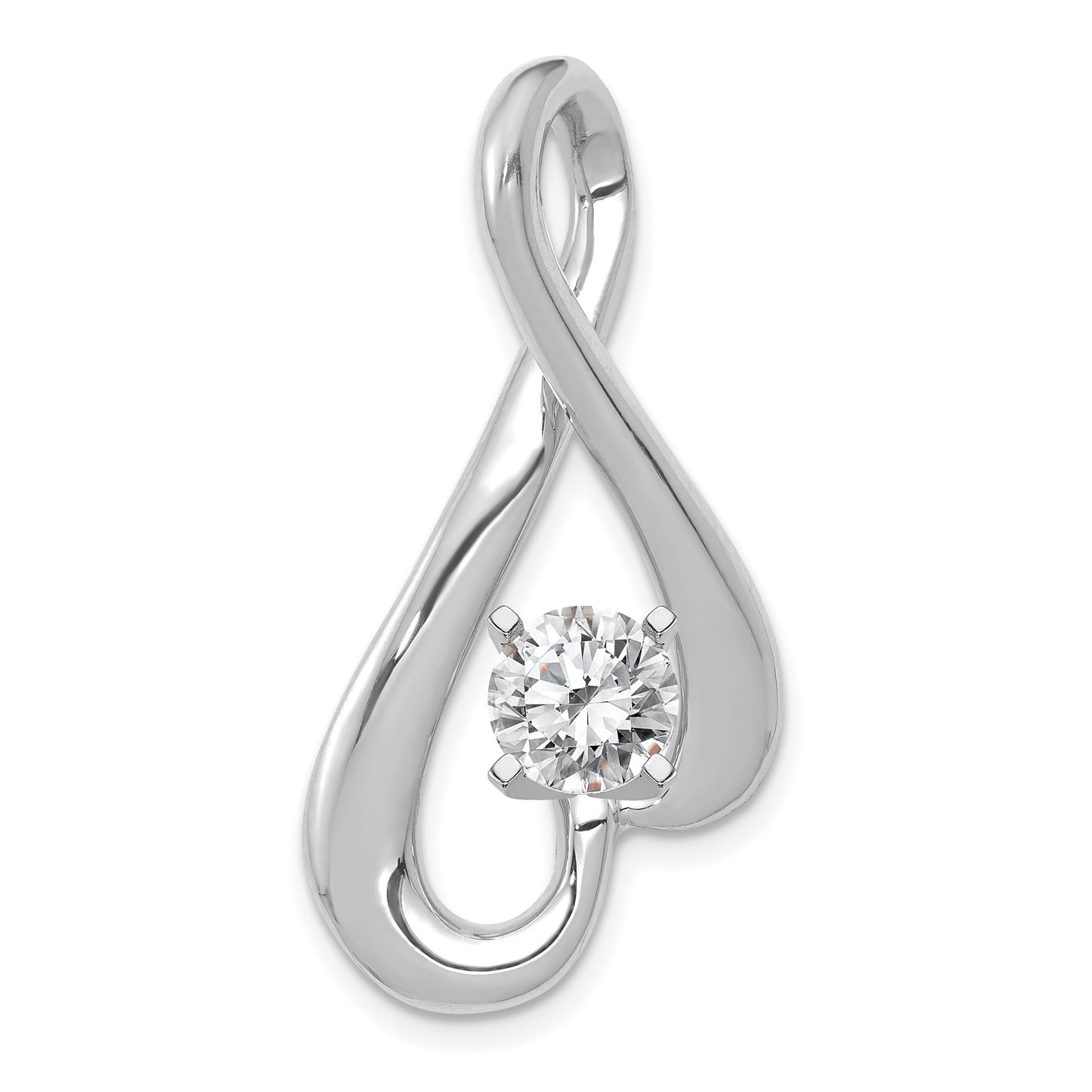 14k White Gold Fancy Peg-Set Diamond Slide Mounting Fits up to 6mm Regular/Fancy/Reversible Omega