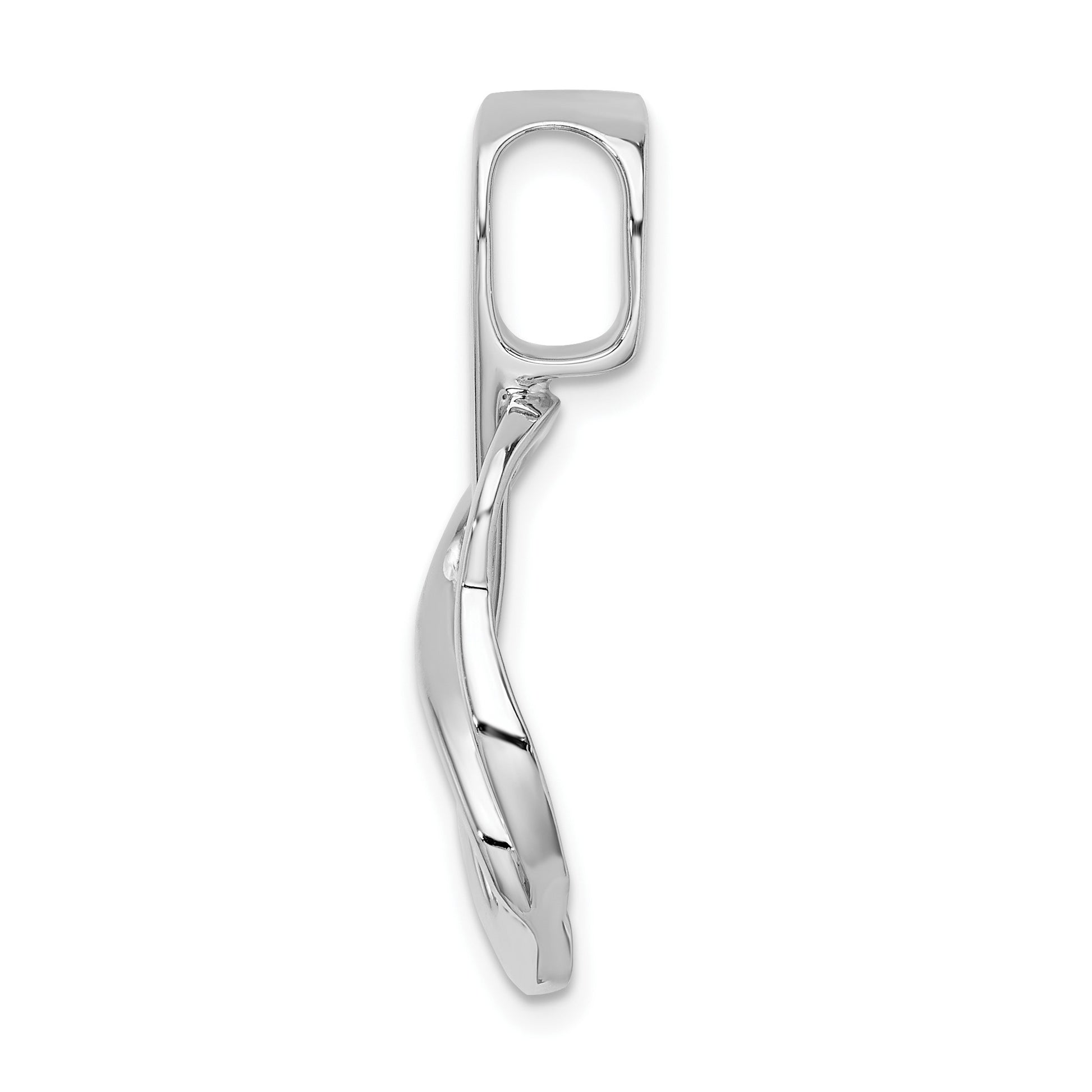 14k White Gold Peg-Set Fancy Slide Mounting Fits up to 4mm Regular/6mm Fancy or Reversible Omega