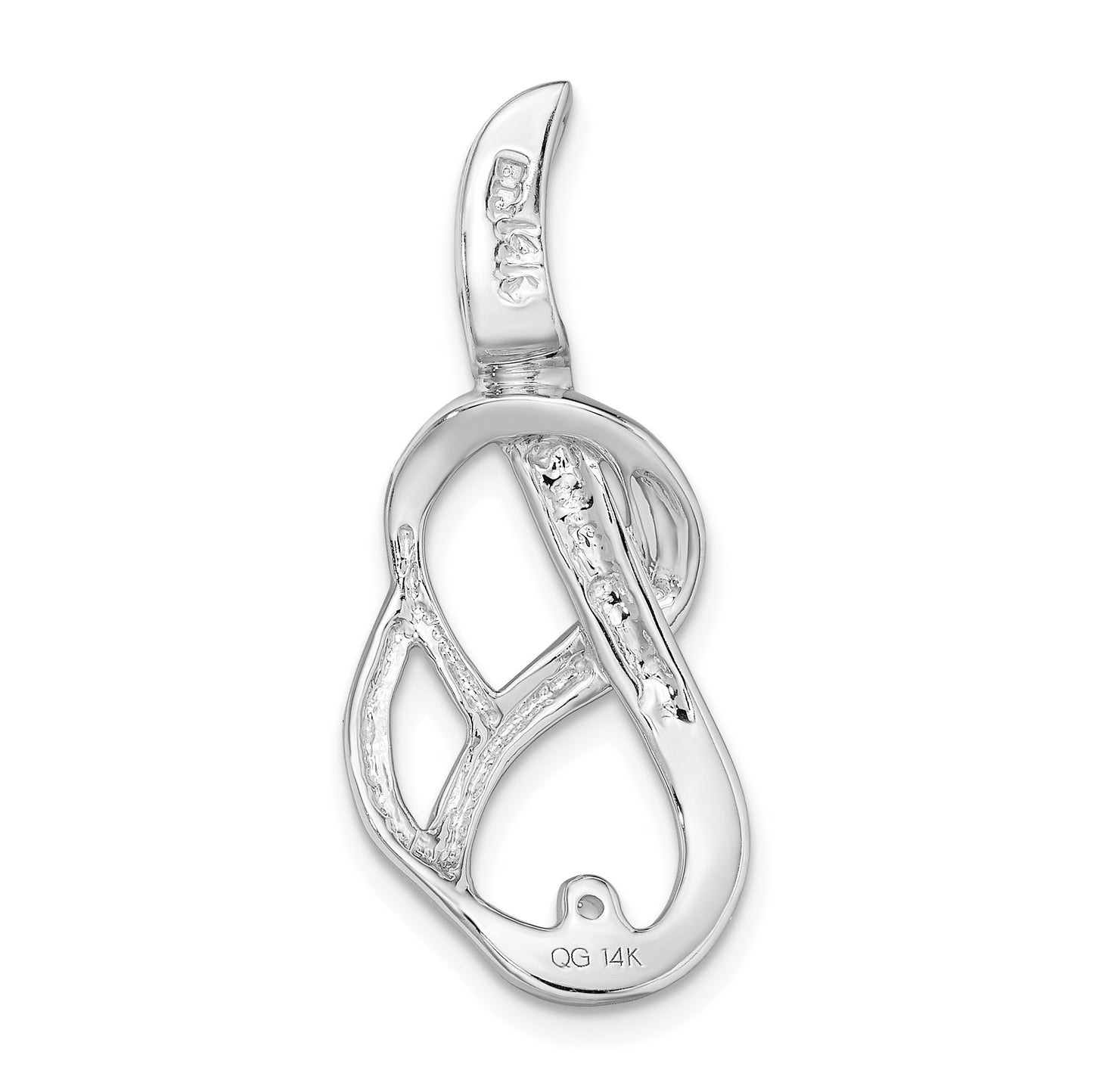 14k White Gold Peg-Set Fancy Slide Mounting Fits up to 4mm Regular/6mm Fancy or Reversible Omega