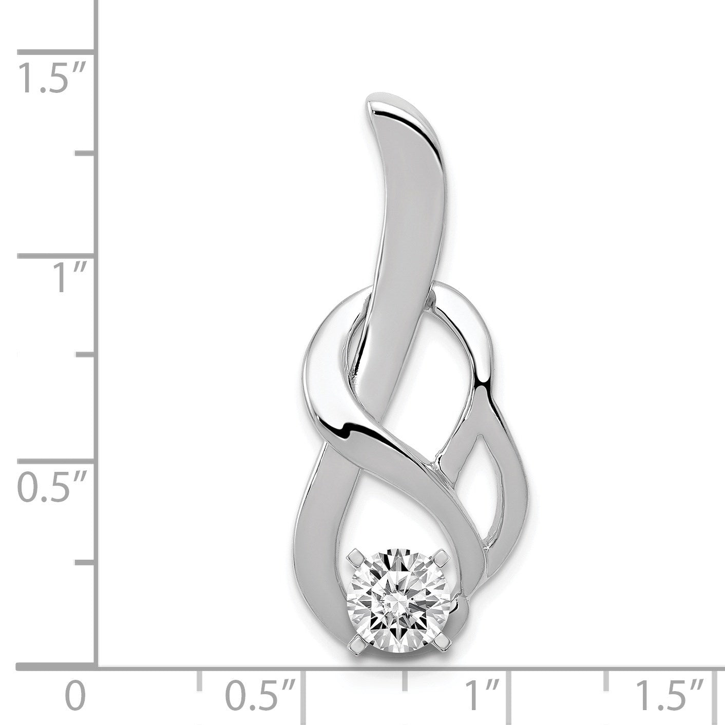 14k White Gold Peg-Set Fancy Slide Mounting Fits up to 4mm Regular/6mm Fancy or Reversible Omega