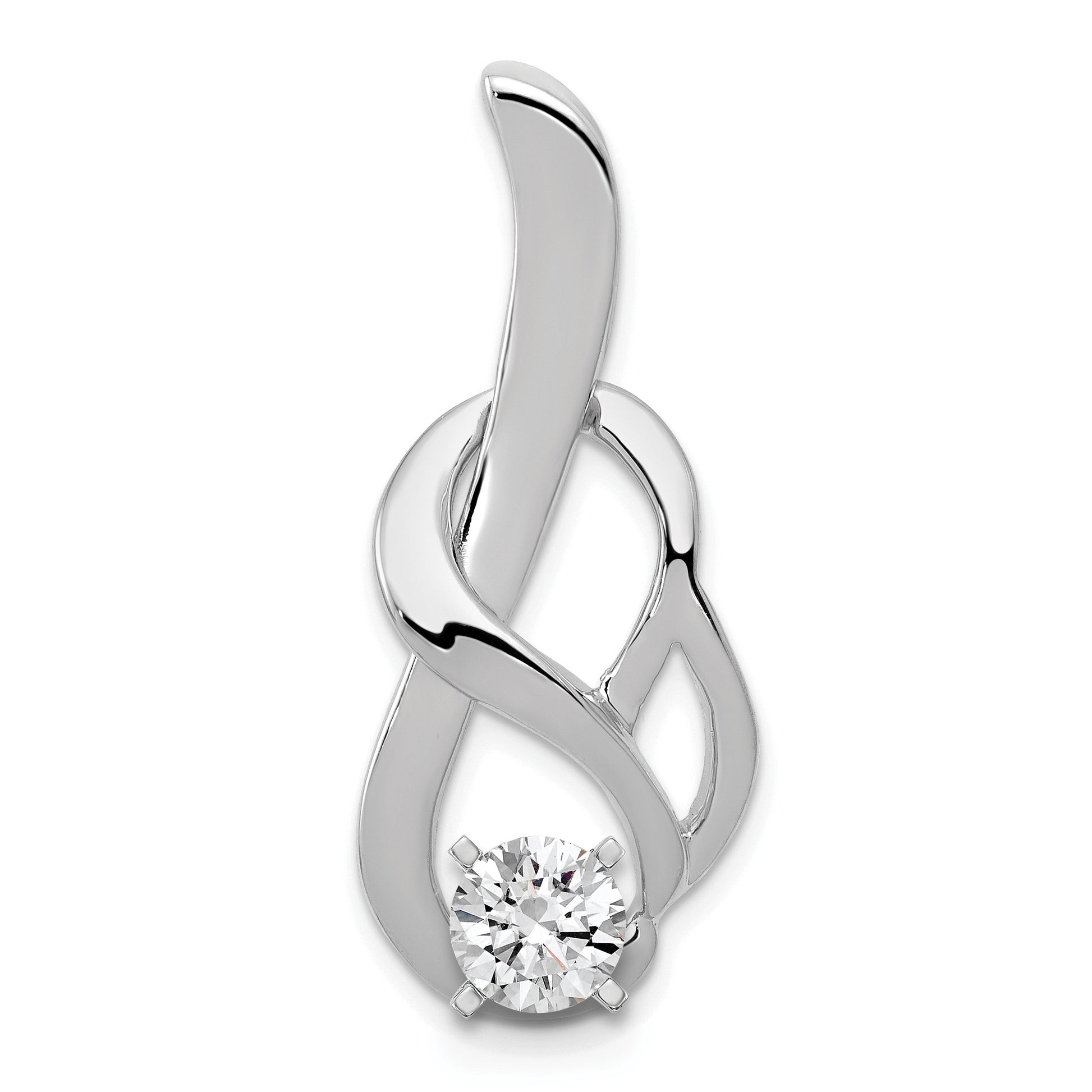14k White Gold Peg-Set Fancy Slide Mounting Fits up to 4mm Regular/6mm Fancy or Reversible Omega