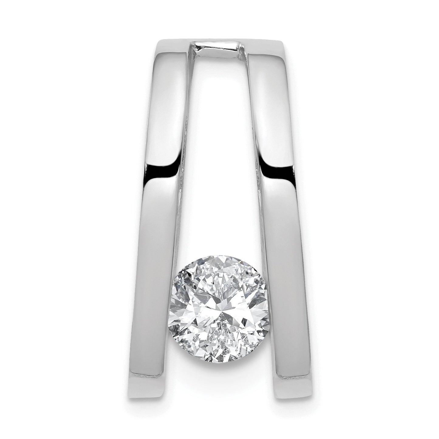 14k White Gold Holds 6.8mm Stone Slide Mounting Fits up to 6mm Regular/8mm Fancy or Reversible Omega