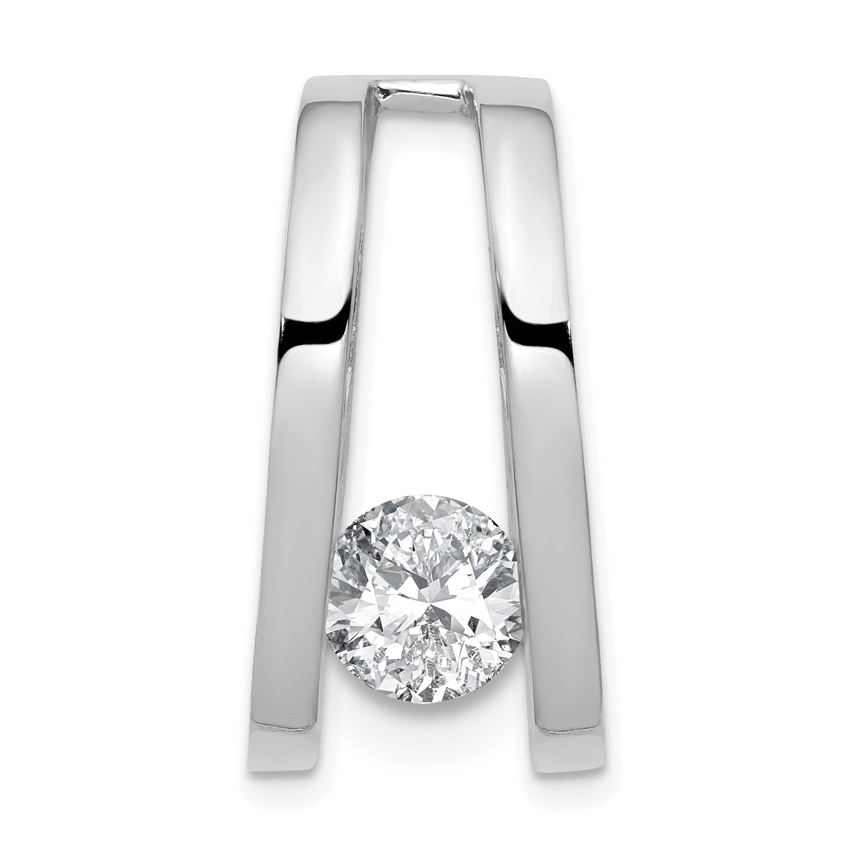 14k White Gold Holds 6.8mm Stone Slide Mounting Fits up to 6mm Regular/8mm Fancy or Reversible Omega