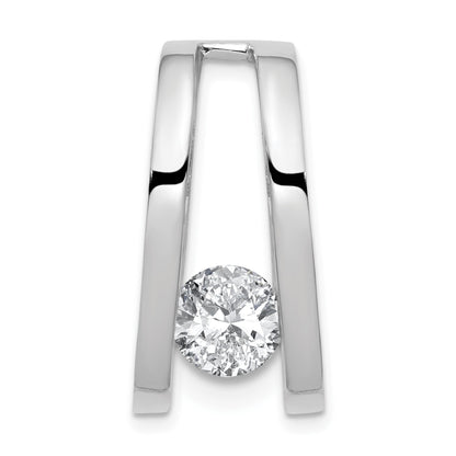 14k White Gold Holds 6.8mm Stone Slide Mounting Fits up to 6mm Regular/8mm Fancy or Reversible Omega