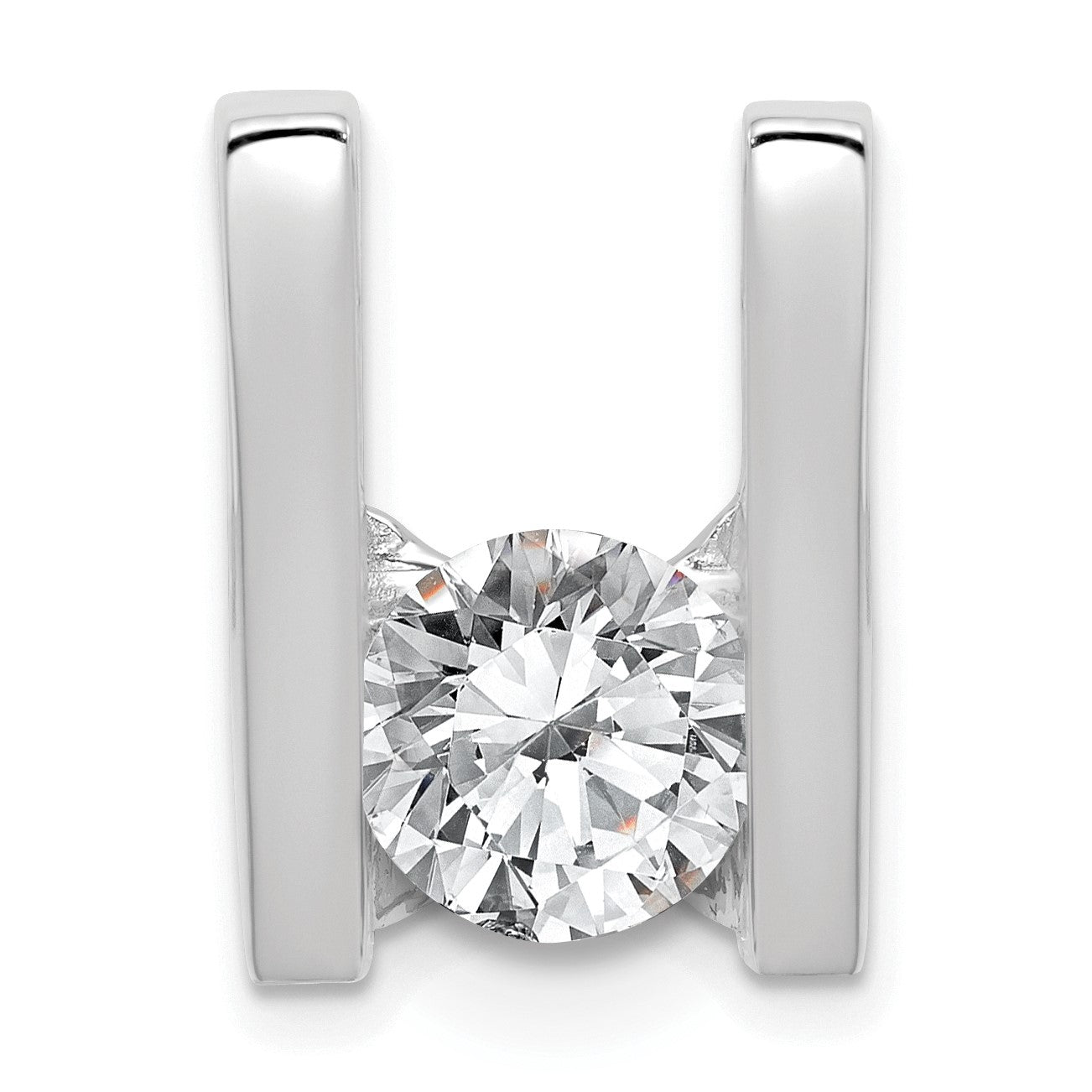 14k White Gold Holds 7.5mm Stone Slide Mounting Fits up to 6mm Regular/8mm Fancy or Reversible Omega