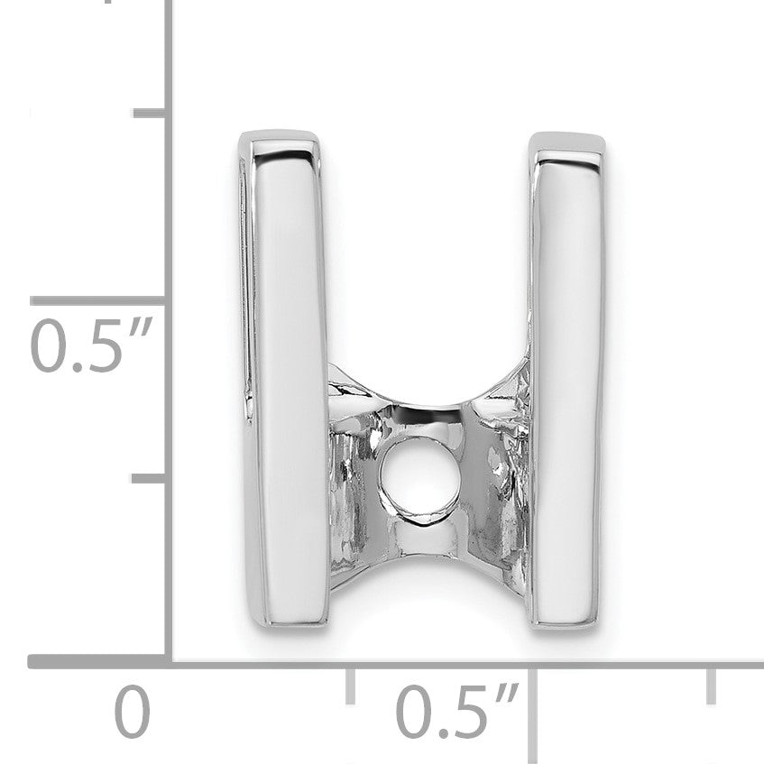 14k White Gold Holds 7.5mm Stone Slide Mounting Fits up to 6mm Regular/8mm Fancy or Reversible Omega