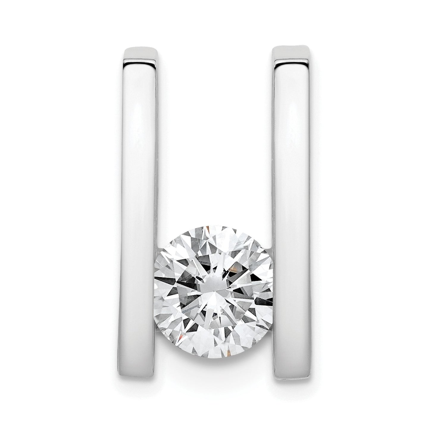 14k White Gold Holds 7.5mm Stone Slide Mounting Fits up to 8mm Regular/10mm Fancy or Reversible Omega