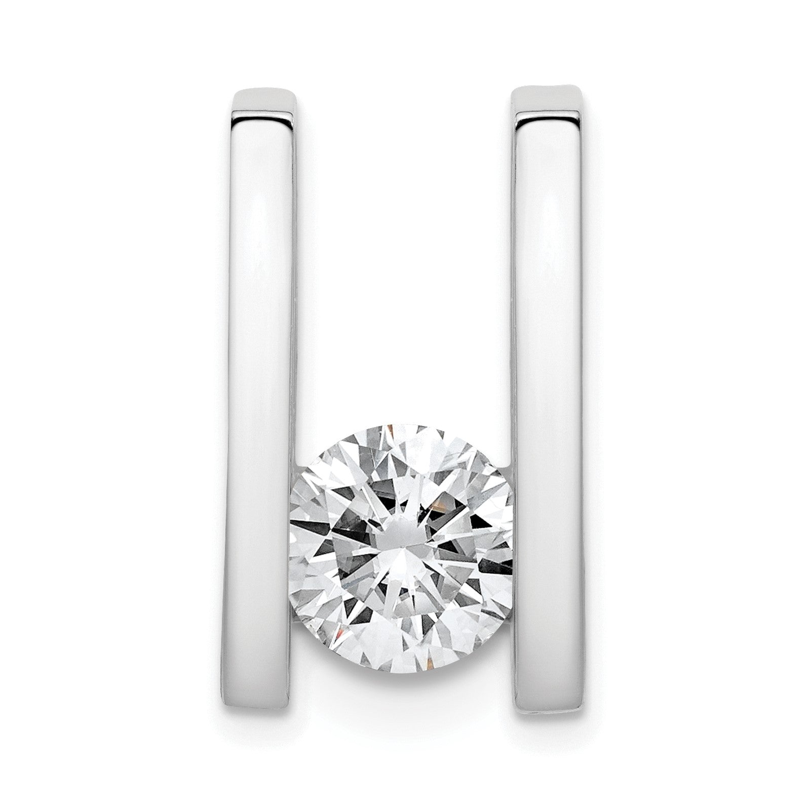 14k White Gold Holds 7.5mm Stone Slide Mounting Fits up to 8mm Regular/10mm Fancy or Reversible Omega