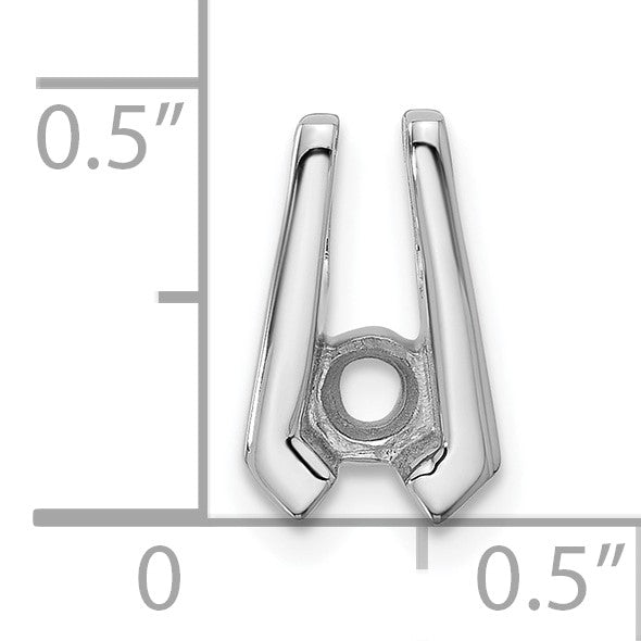 14k White Gold Holds 4.0mm Stone Slide Mounting Fits up to 2mm Regular/3mm Fancy or Reversible Omega