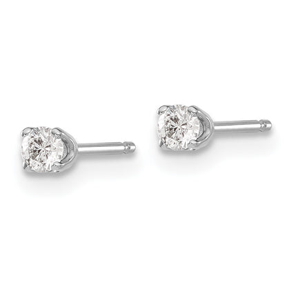 14k White Gold 1/15 carat Single Stud AA Diamond Earring