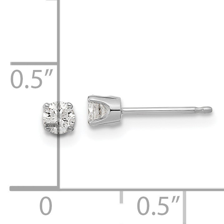 14k White Gold 1/8 carat Single Stud AA Diamond Earring