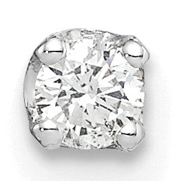 14k White Gold 1/8 carat Single Stud AA Diamond Earring