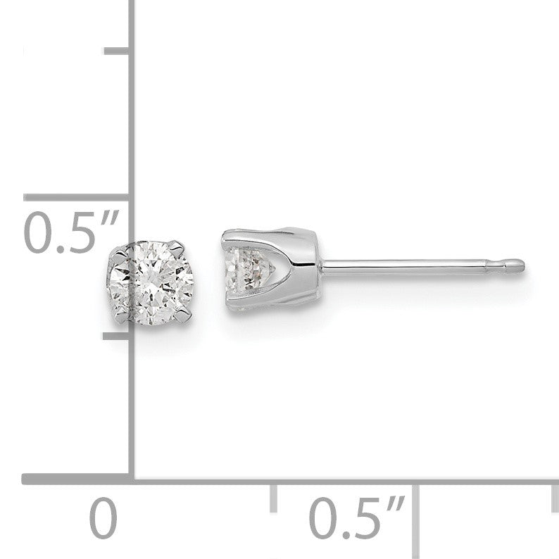 14k White Gold 1/5 carat Single Stud AA Diamond Earring