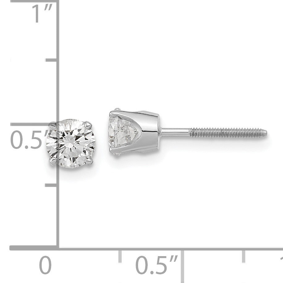14k White Gold 1/2 carat Single Stud AA Diamond Earring