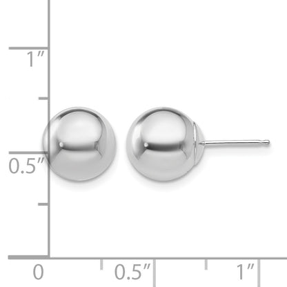 14k White Gold 9mm Polished Puffed Ball Post Earrings