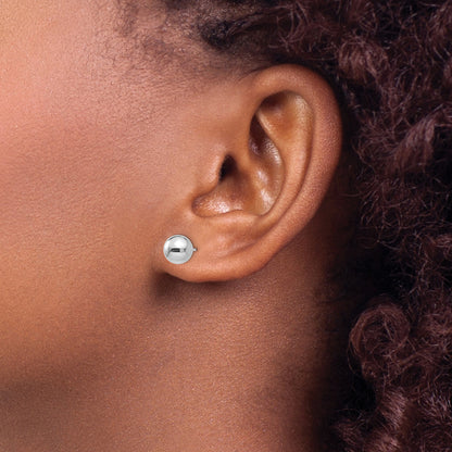 14k White Gold 7mm Polished Puffed Ball Post Earrings