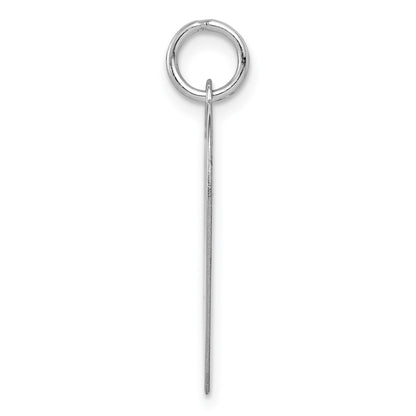 14k White Gold Plain .018 Gauge Engravable Heart 23x19mm Disc Charm