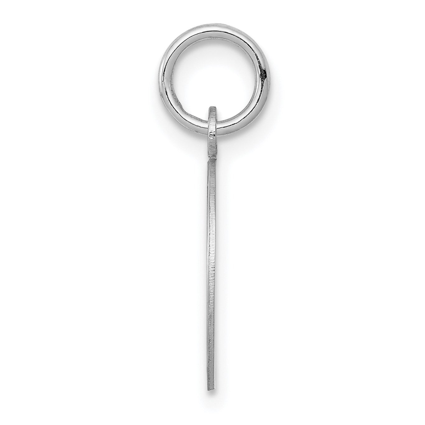 14k White Gold Plain with Zig-Zag Edge .018 Gauge Round Engravable 13mm Disc Charm