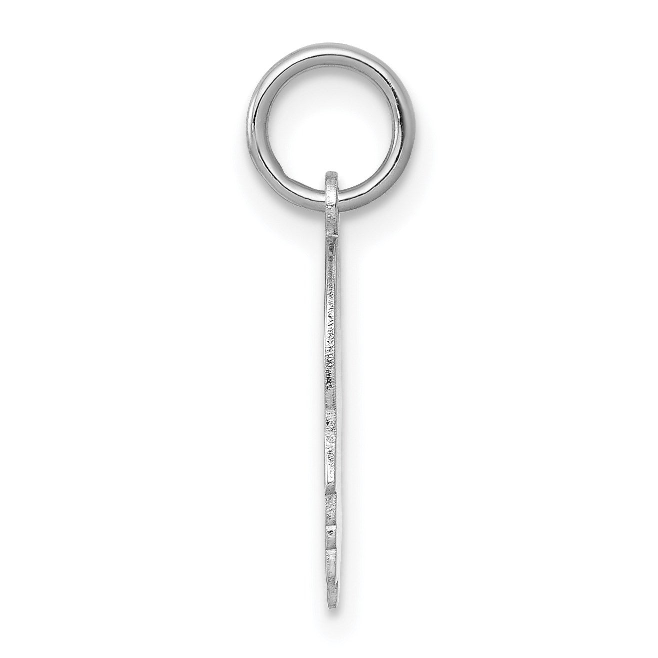 14k White Gold Plain Small.018 Depth Facing Right Engravable Boy Charm