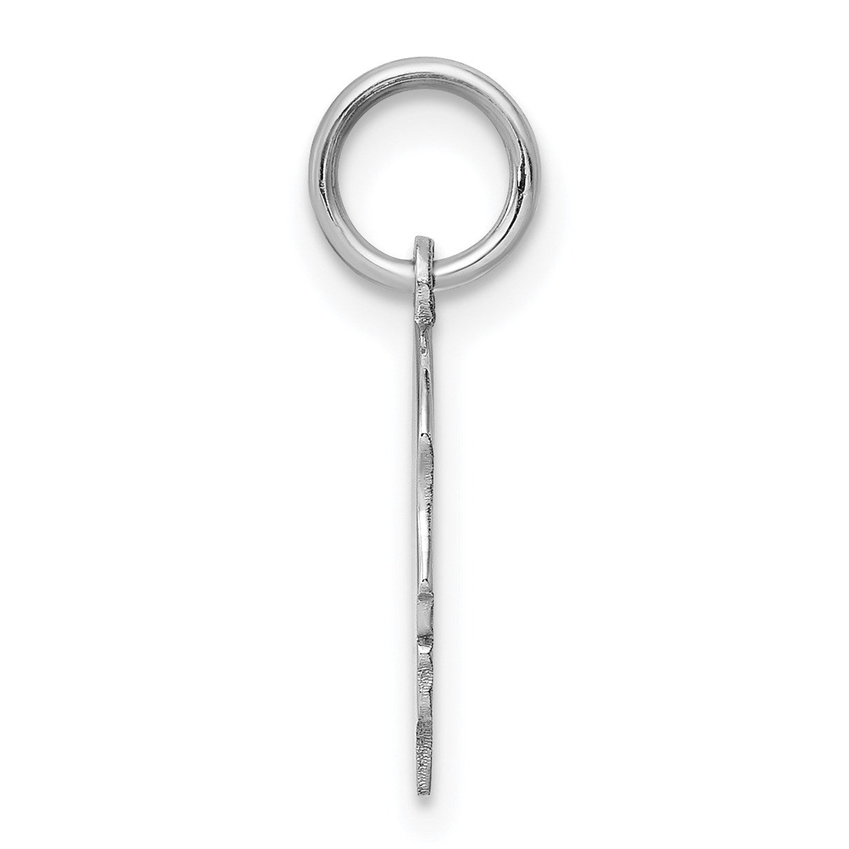 14k White Gold Plain Small.018 Depth Facing Right Engravable Girl Charm