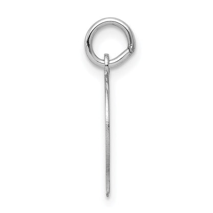 14k White Gold Plain Small.009 Depth Facing Left Engravable Boy Charm