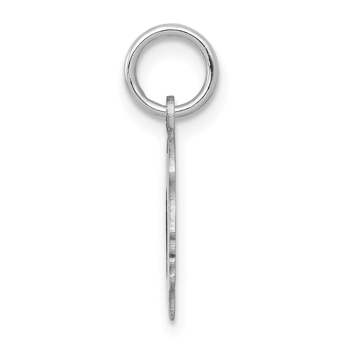14k White Gold Plain Small.011 Depth Facing Left Engravable Girl Charm