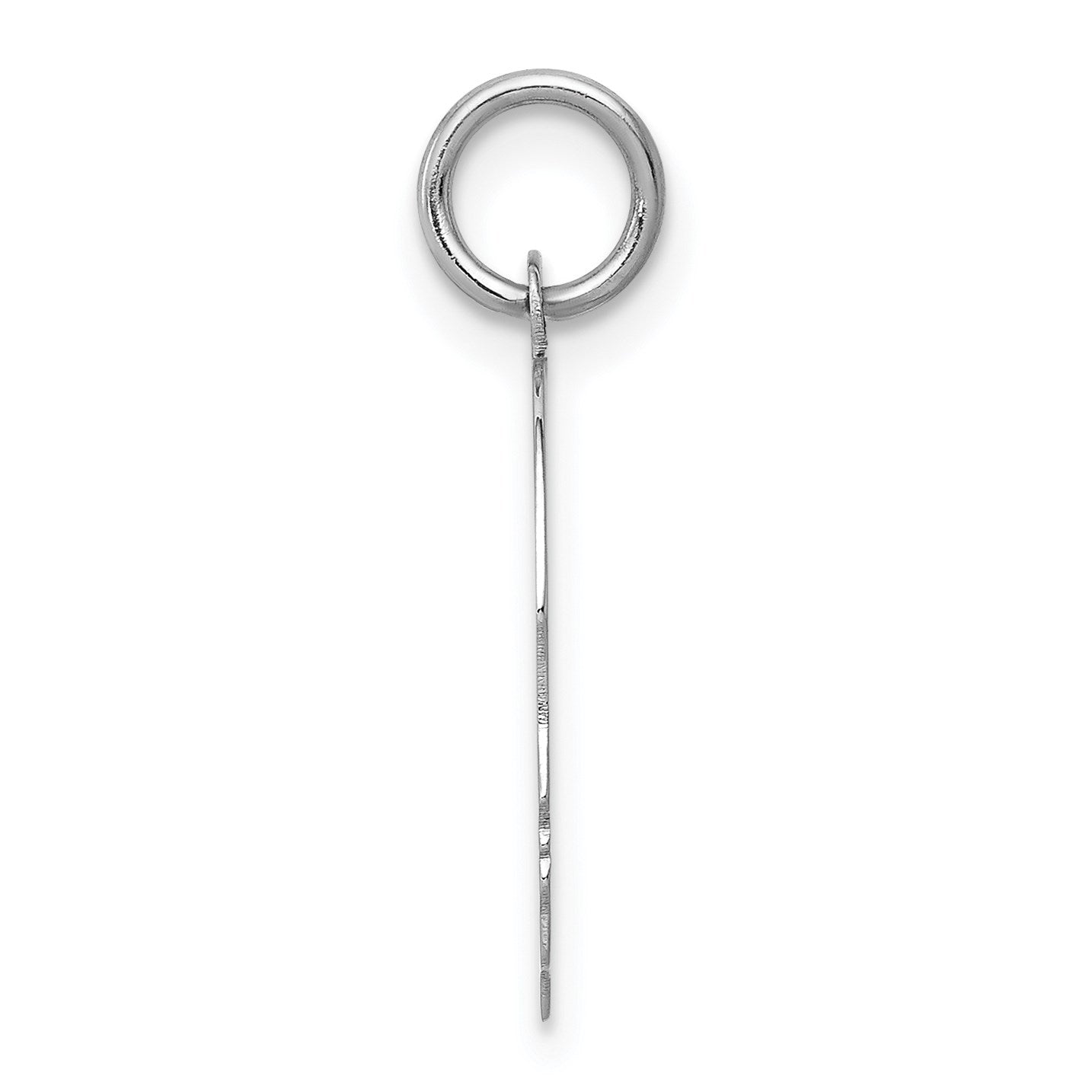 14k White Gold Plain Medium.013 Depth Facing Right Engravable Boy Charm