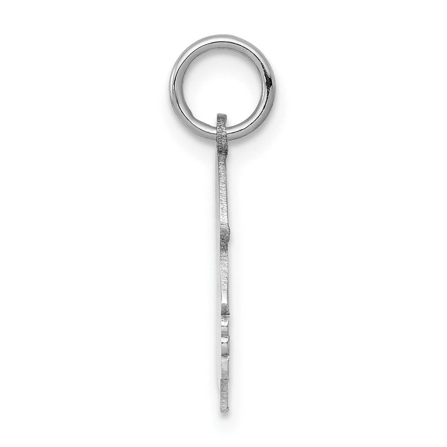 14k White Gold Plain Medium.009 Depth Facing Right Engravable Girl Charm
