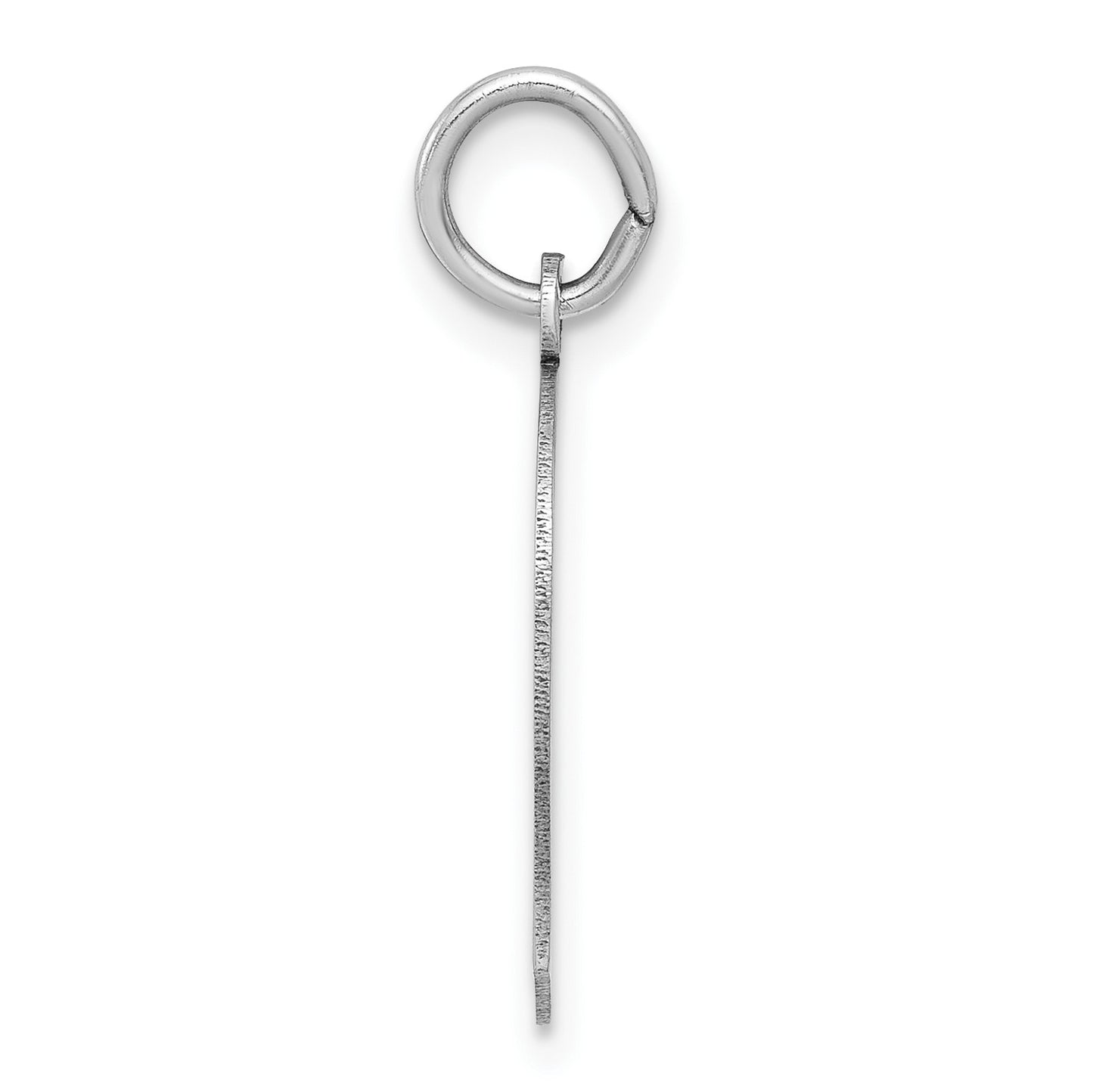 14k White Gold Plain Medium.011 Depth Facing Left Engravable Boy Charm