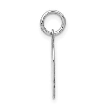 14k White Gold Plain Medium.013 Depth Facing Left Engravable Girl Charm