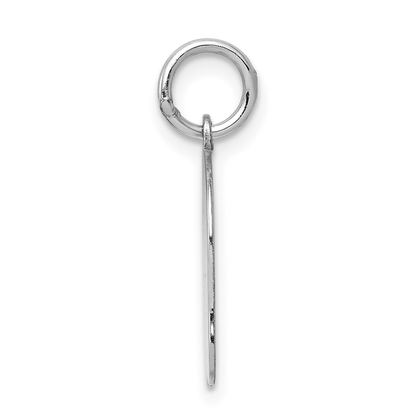 14k White Gold Plain Medium.009 Depth Facing Left Engravable Girl Charm