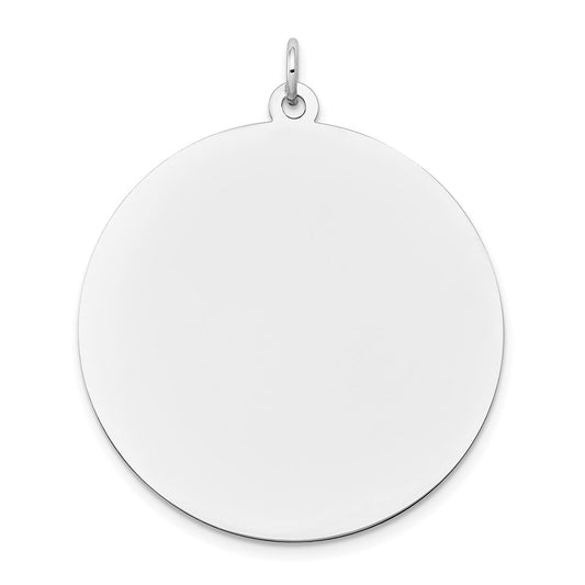 14K White Gold Round Disc Charm