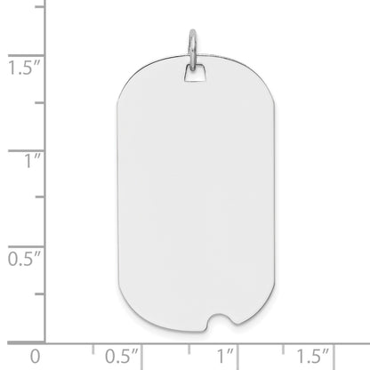 14k White Gold Plain 36.8x20.8mm .013 Gauge Engravable Dog Tag w/Notch Disc