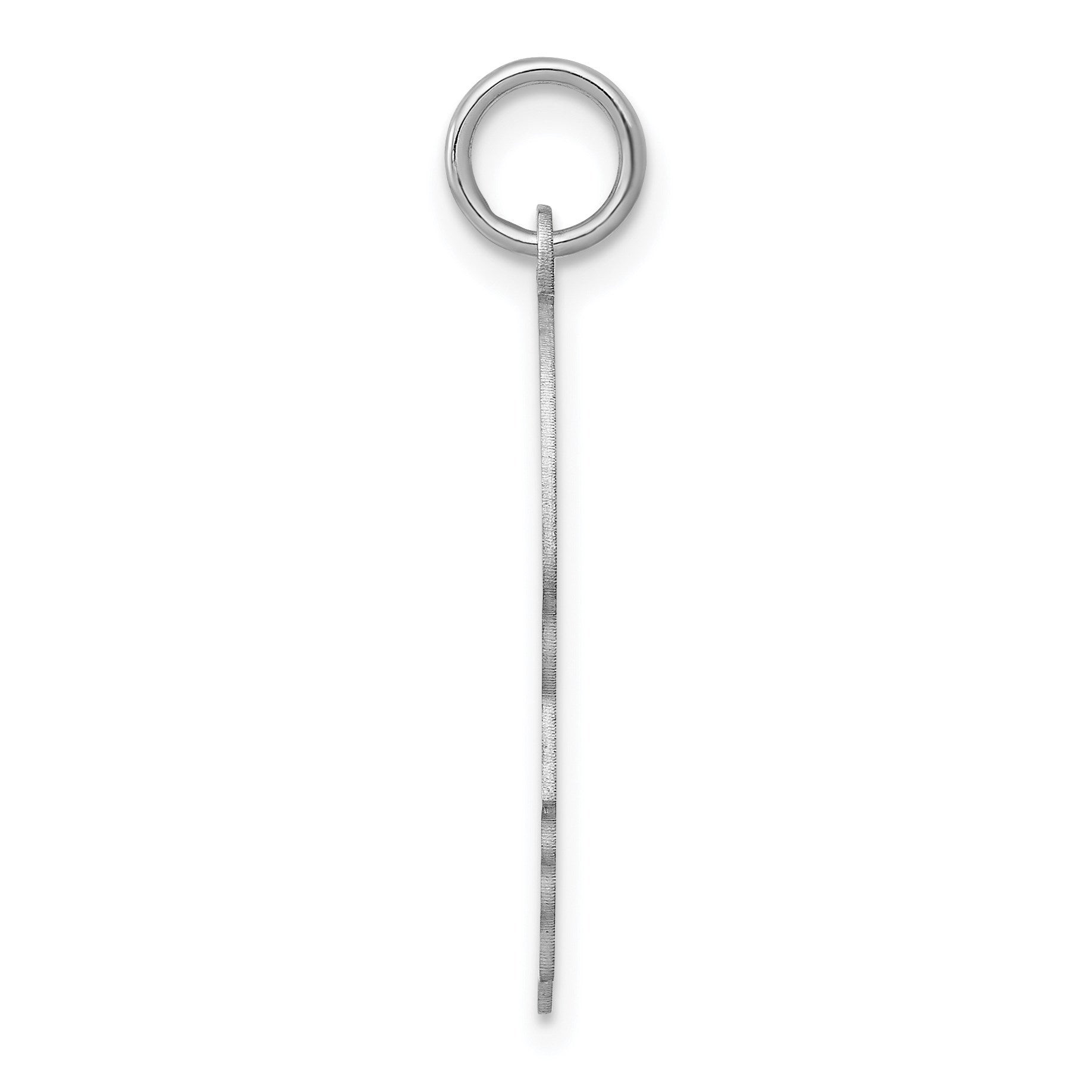 14k White Gold Plain Medium.011 Depth Facing Right Engravable Boy Charm