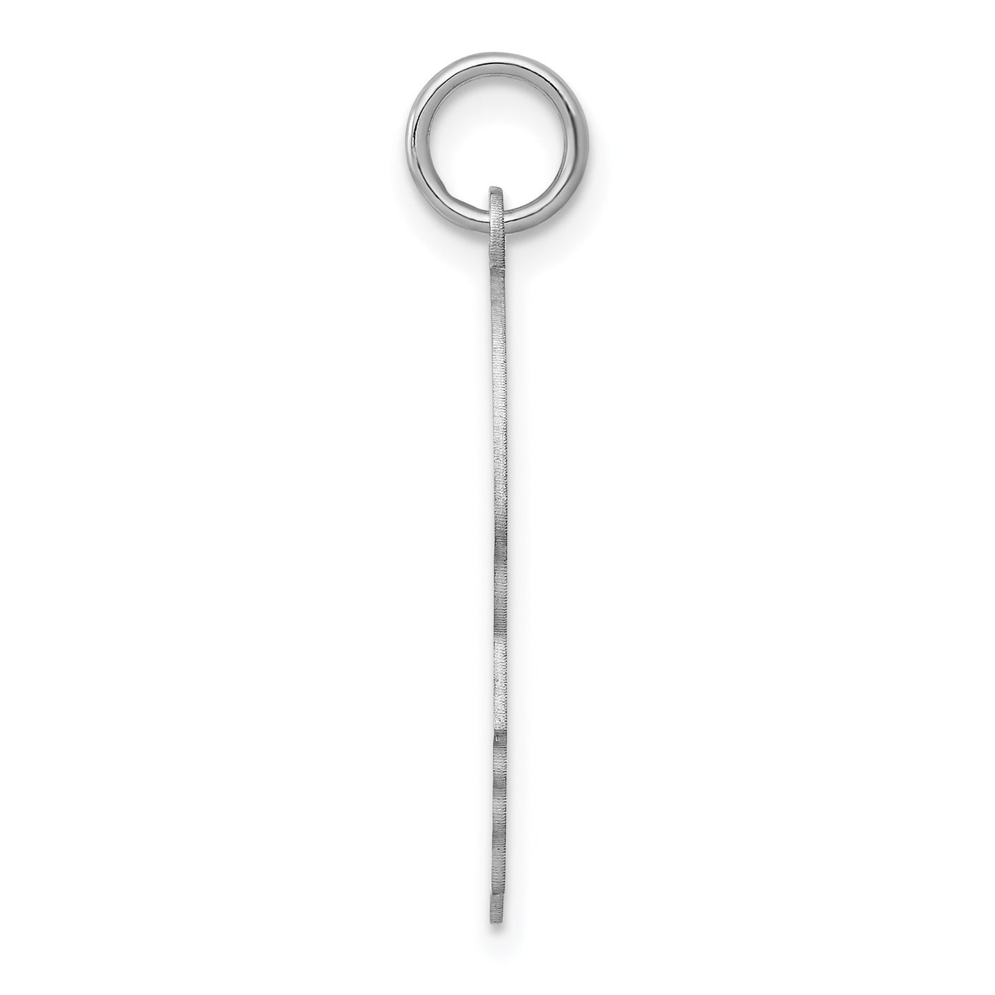 14k White Gold Plain Medium.018 Depth Facing Right Engravable Boy Charm