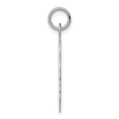 14k White Gold Plain Medium.013 Depth Facing Right Engravable Girl Charm