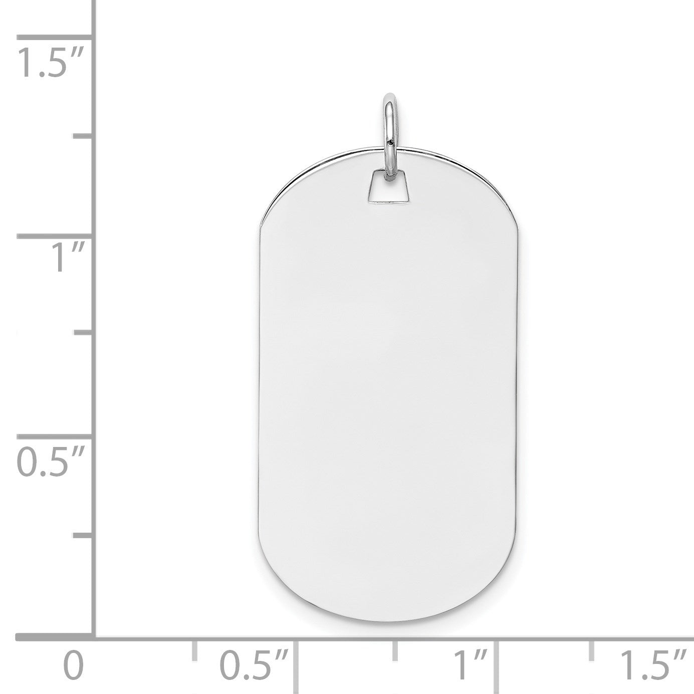 14k White Gold Plain 30.5x16.5mm .011 Gauge Engraveable Dog Tag Disc Charm