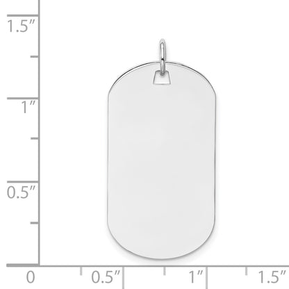 14k White Gold Plain 30.5x16.5mm .018 Gauge Engraveable Dog Tag Disc Charm