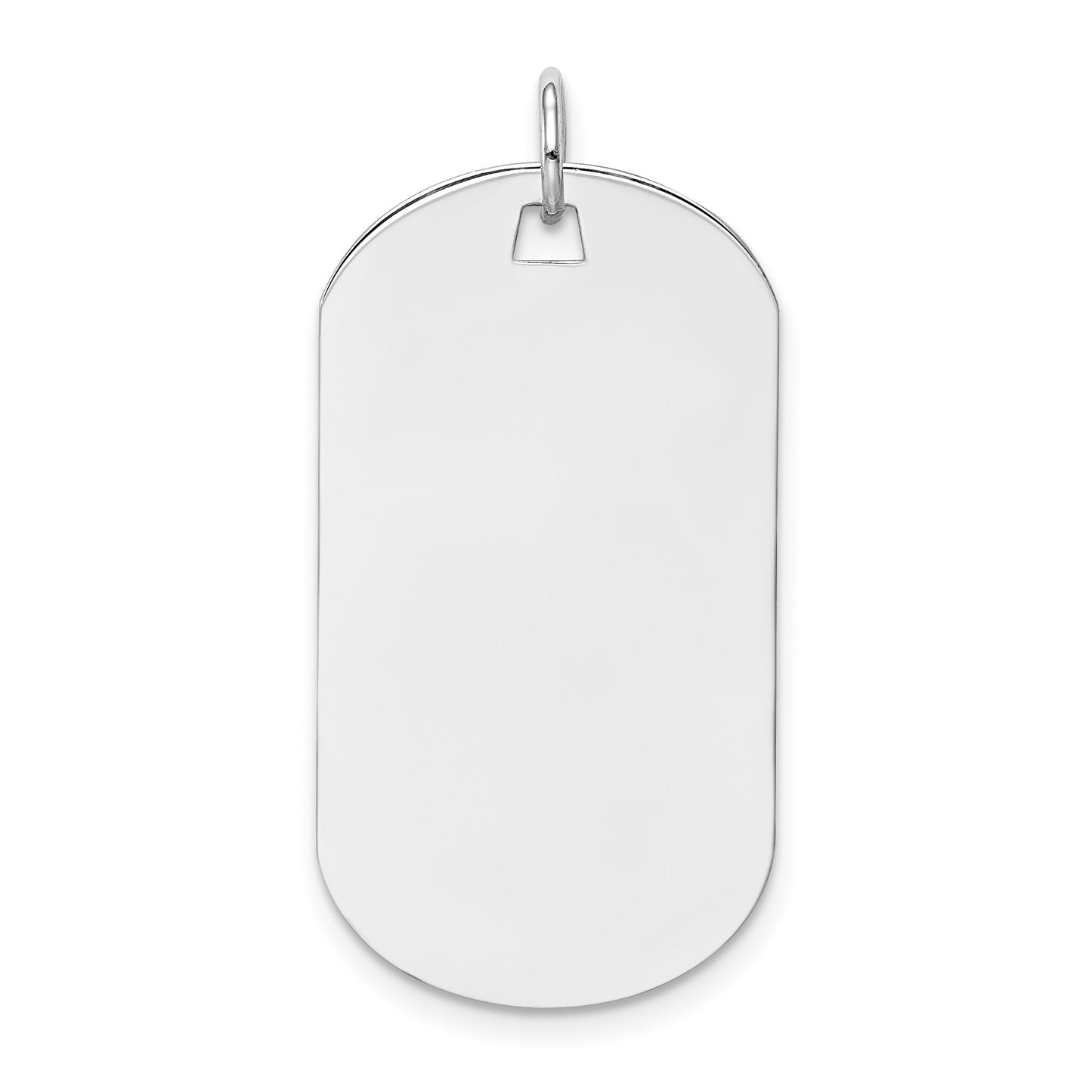 14k White Gold Plain 30.5x16.5mm .011 Gauge Engraveable Dog Tag Disc Charm