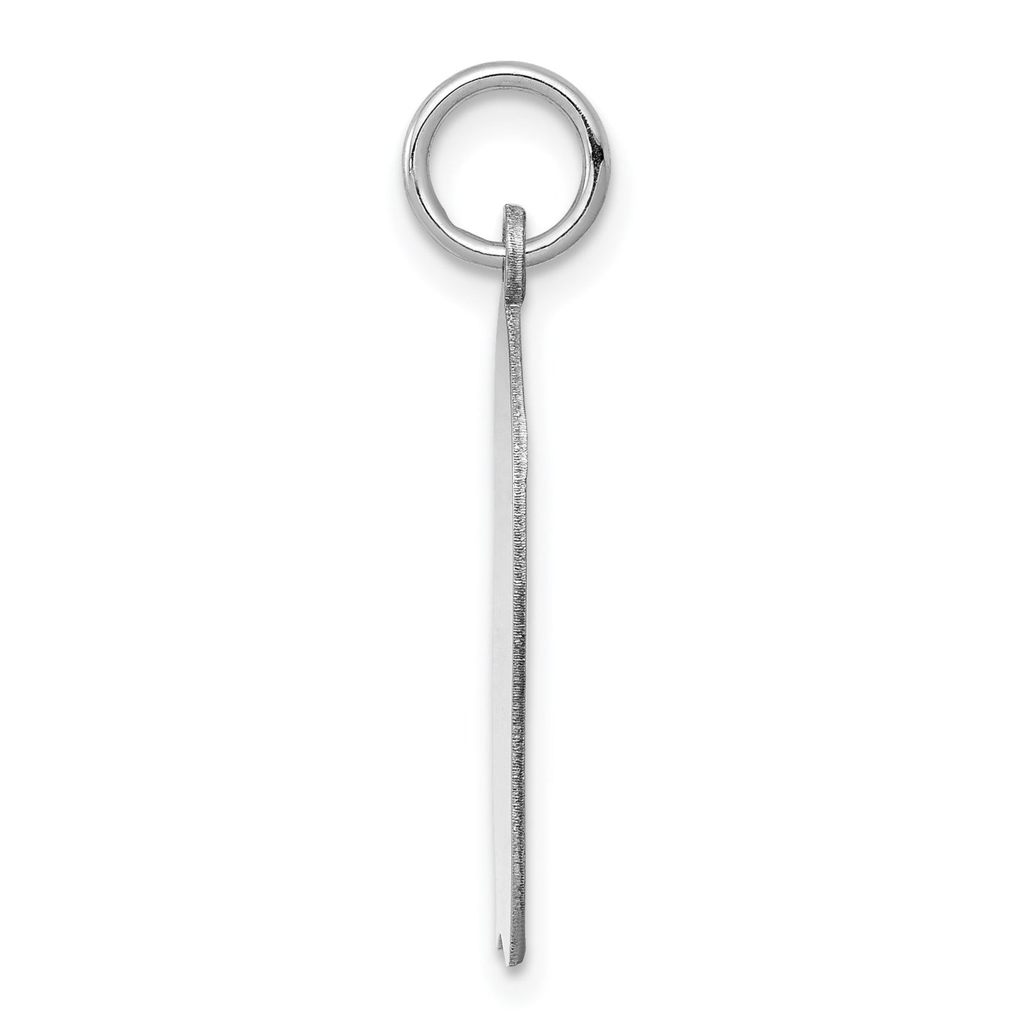 14k White Gold Plain Medium.011 Depth Facing Left Engravable Girl Charm