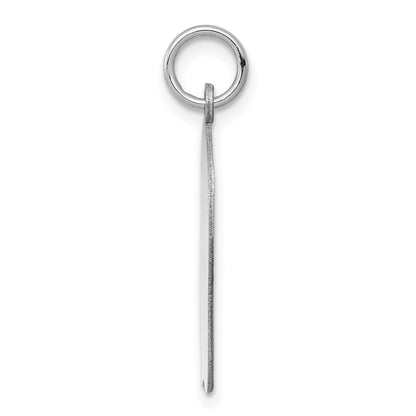 14k White Gold Plain Medium.011 Depth Facing Left Engravable Girl Charm