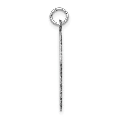 14k White Gold Plain Large.013 Depth Facing Right Engravable Boy Charm