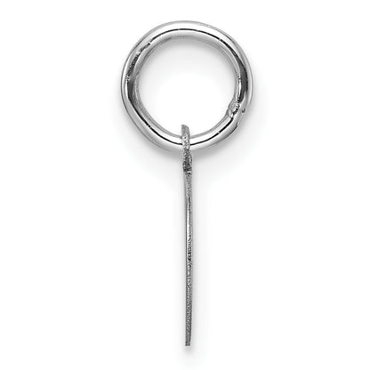 14k White Gold Plain .013 Gauge Round Engravable 7.5mm Disc Charm