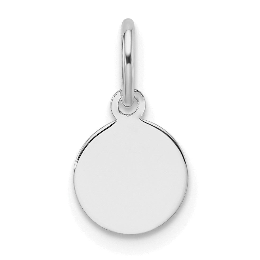 14k White Gold Plain .011 Gauge Round Engravable 7.5mm Disc Charm