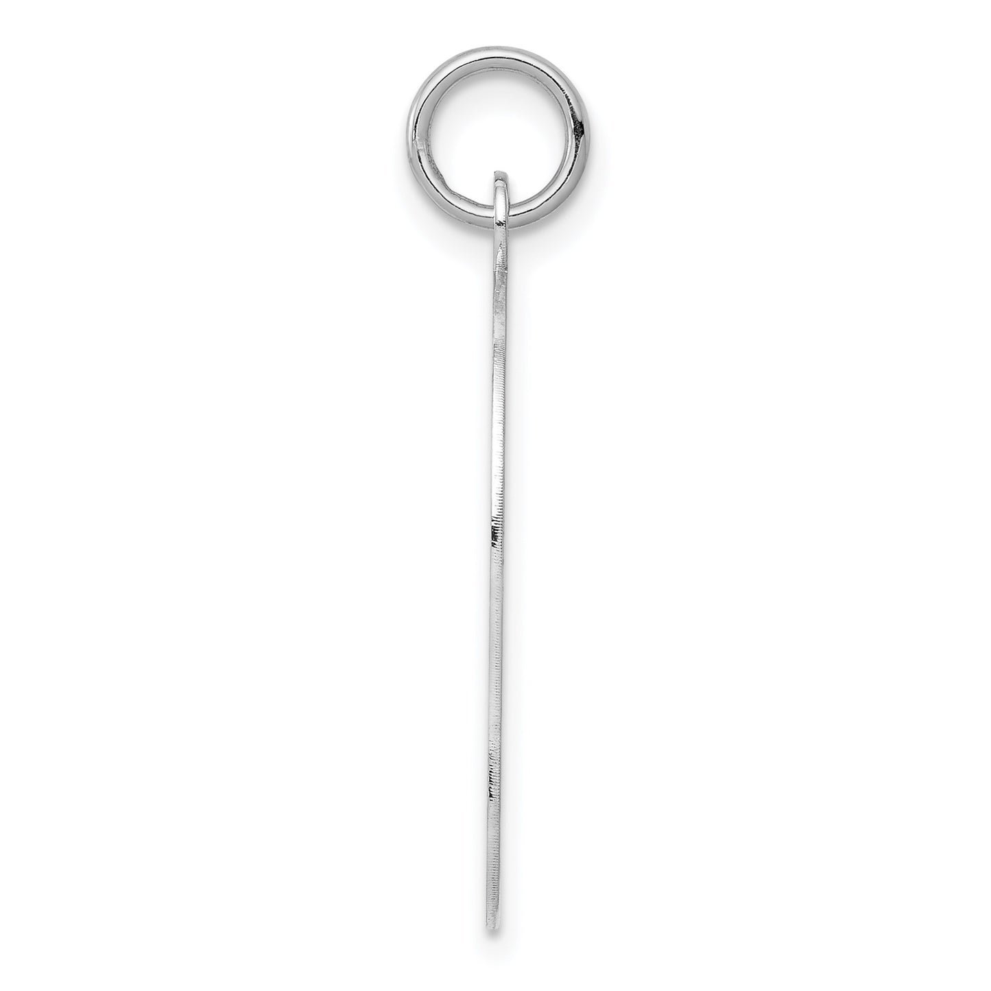 14k White Gold Plain Large.011 Depth Facing Left Engravable Girl Charm