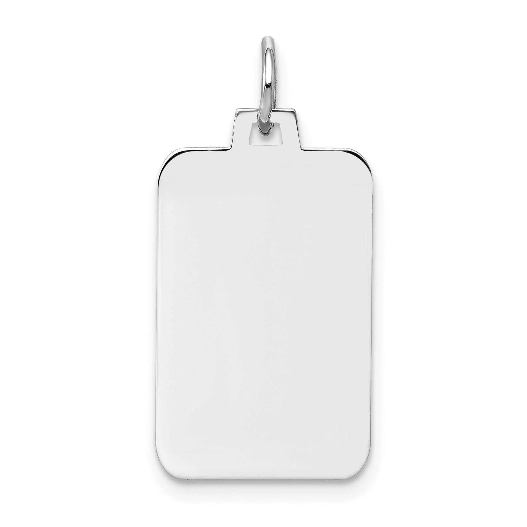 14k White Gold Plain 19.3x12.7mm .013 Gauge Rectangular Engravable Charm