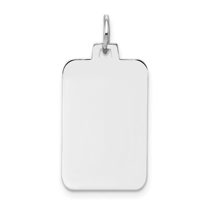 14k White Gold Plain 19.3x12.7mm .011 Gauge Rectangular Engravable Charm