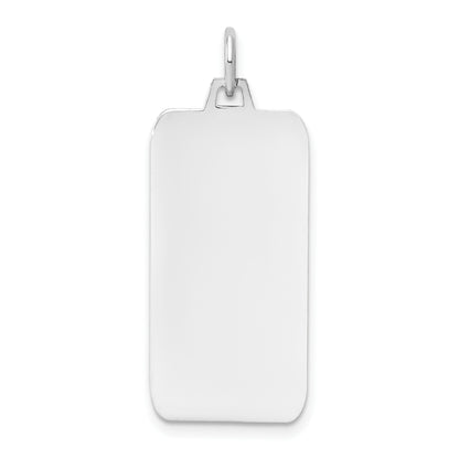14k White Gold Plain 25.4x12.8mm .013 Gauge Rectangular Engravable Charm